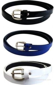 Verceys Women Casual Black, White, Blue Artificial Leather Belt(Black, White, Blue)